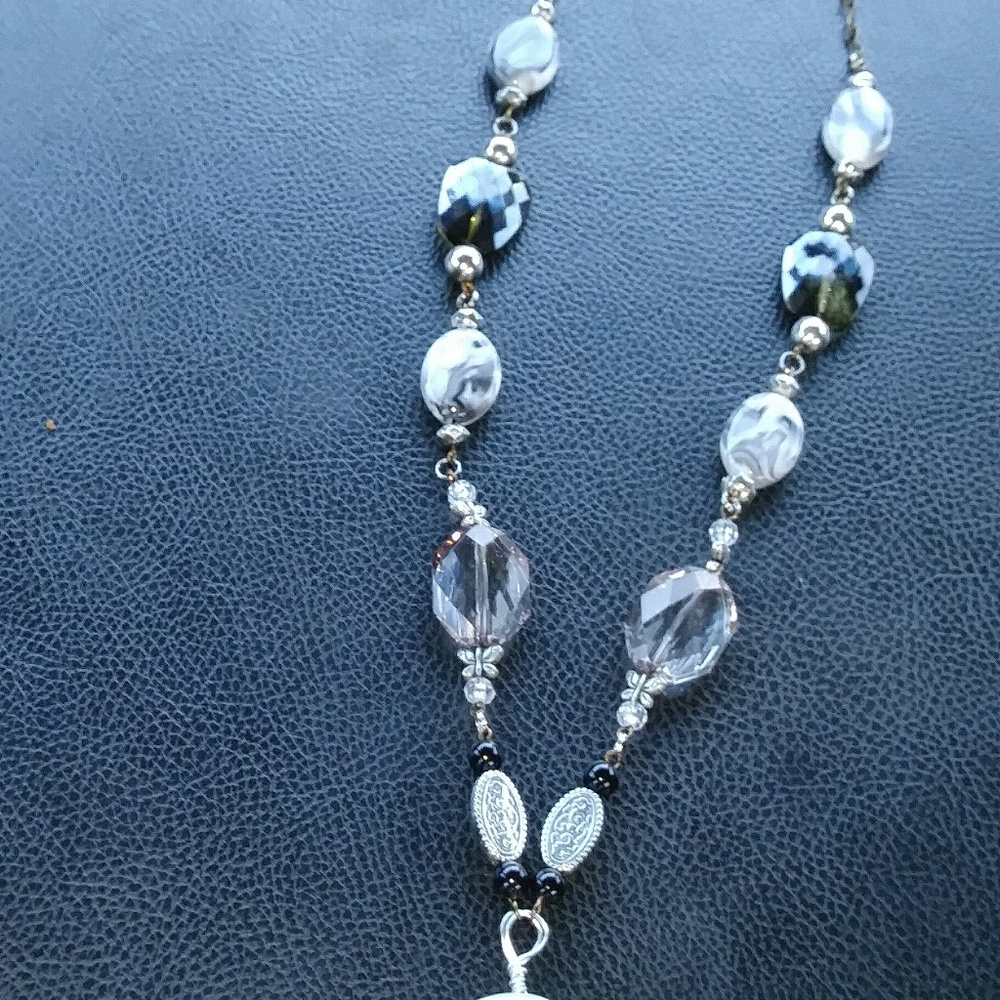 Hand made black and grey vintage bronze link long